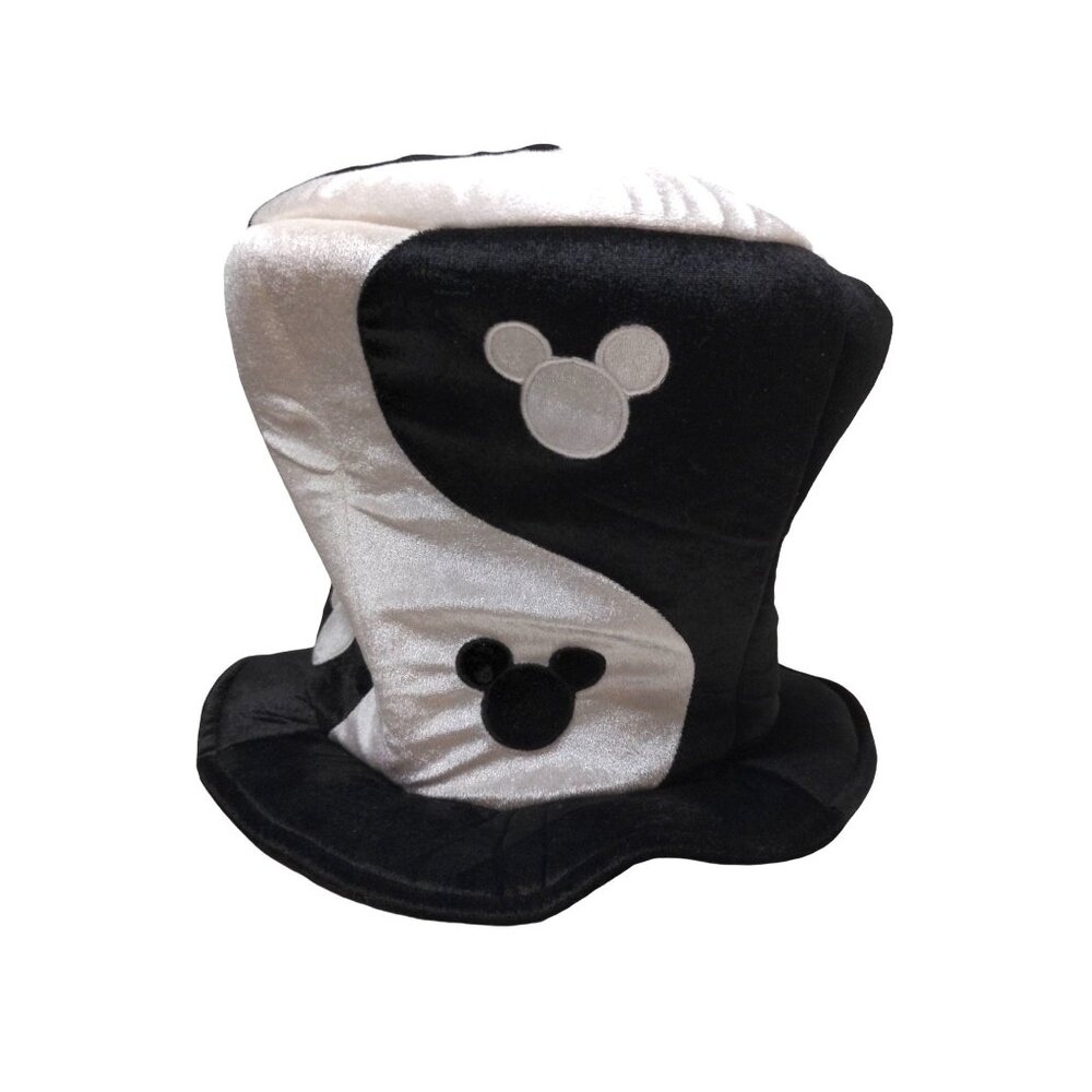 Disney World Hat Mickey Mouse Adult Black White Costume Souvenir Mad Hatter - Picture 2 of 7